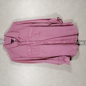 01162 Talbots mauve pink long or tabbed sleeve button shirt L NWT